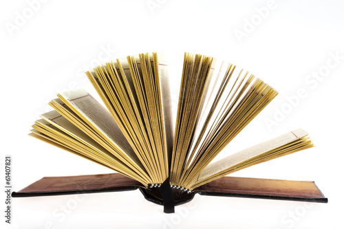 open book on white background