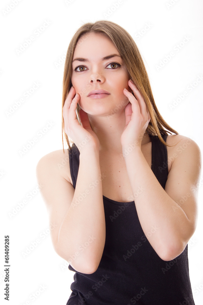 Isolated portrait of a beautiful young woman Isolated portrait of a beautiful young woman