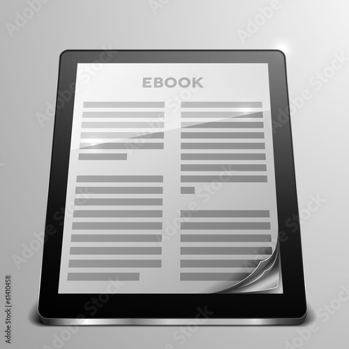 tablet ebook curled page