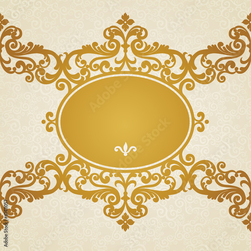 Vector baroque frame in Victorian style.