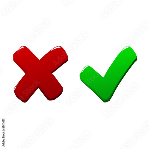 tick and cross 3d