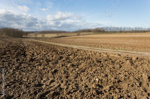 Champs labourés en hiver