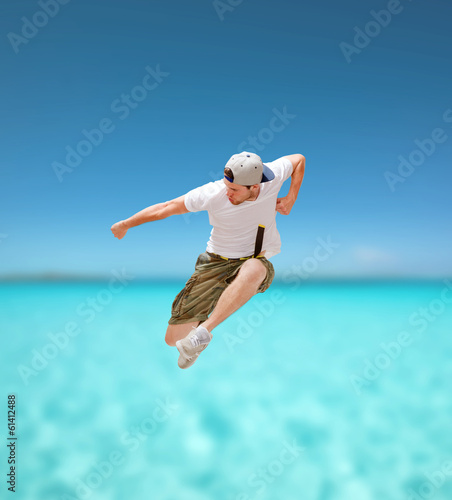 male dancer jumping in the air