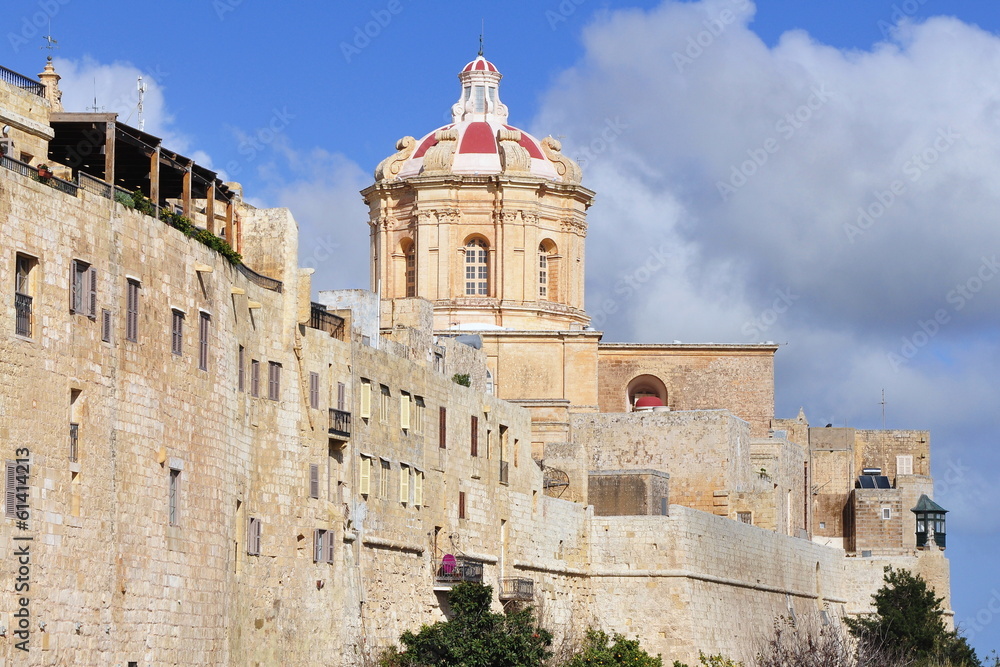 Saint Pauls cathedral in Mdina,Malta island