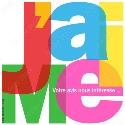 Mosaïque de Lettres "J’AIME" (recommander partager voter like)
