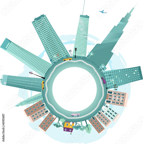 Downtown and suburbs