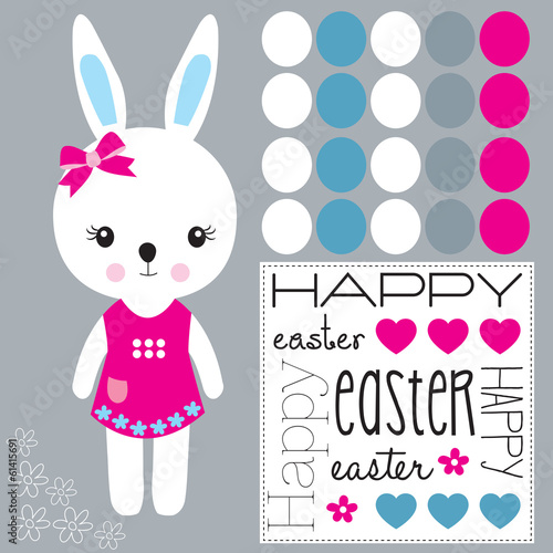 Happy easter bunny vector illustration