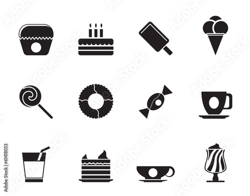 Silhouette Sweet food and confectionery icons