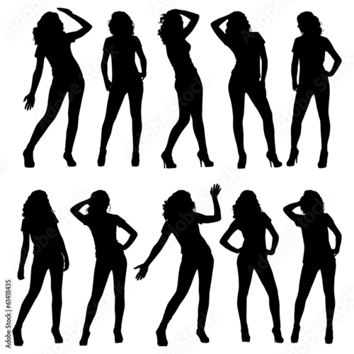 silhouettes of young girls