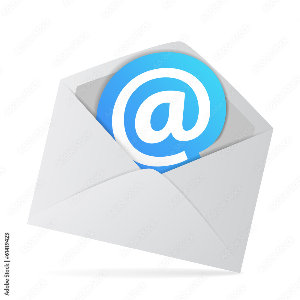 Email Envelope With At Web Symbol Email Envelope With At Web Symbol