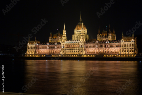 Hungarian Parliament at night in Budapest