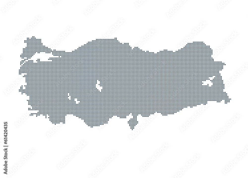 Koyu noktalı Türkiye haritası