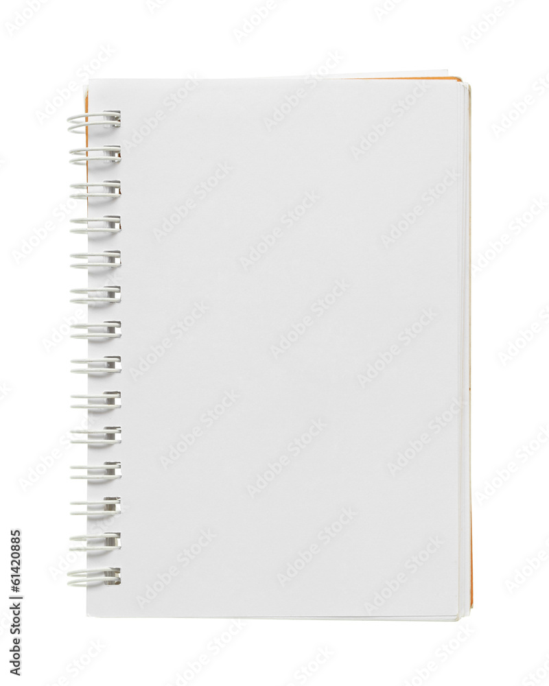 Blank notebook isolated on white background Blank notebook isolated on white background