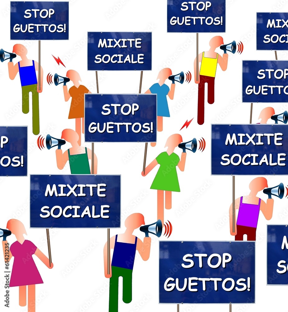 Manif pour la mixité sociale Illustration Stock | Adobe Stock
