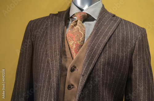 Brown striped suit