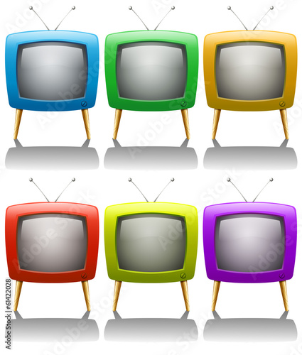 Six televisions with antenna