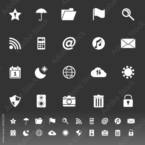 Tool bar icons on gray background