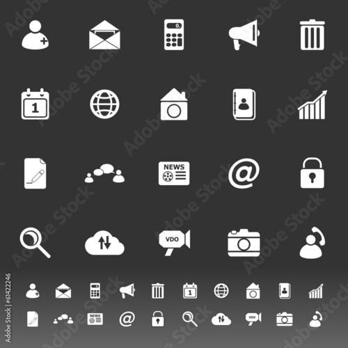Mobile phone icons on gray background