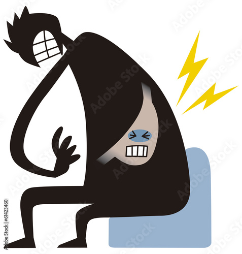 胃痛に苦しむ男性