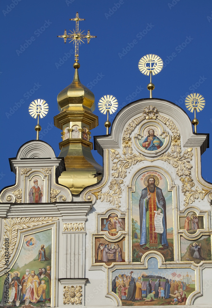 Detail of cathedral of Caves Monastery in Kiev Detail of cathedral of Caves Monastery in Kiev