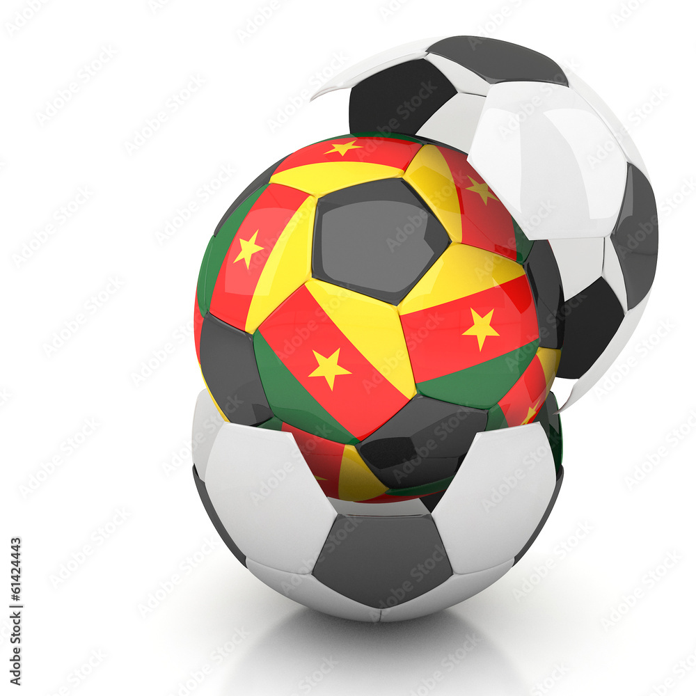 Cameroon soccer ball isolated white background Cameroon soccer ball isolated white background