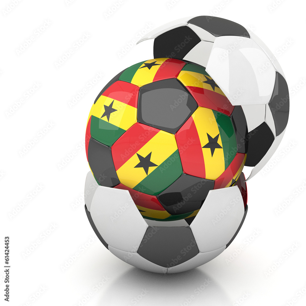 Ghana soccer ball isolated white background Ghana soccer ball isolated white background