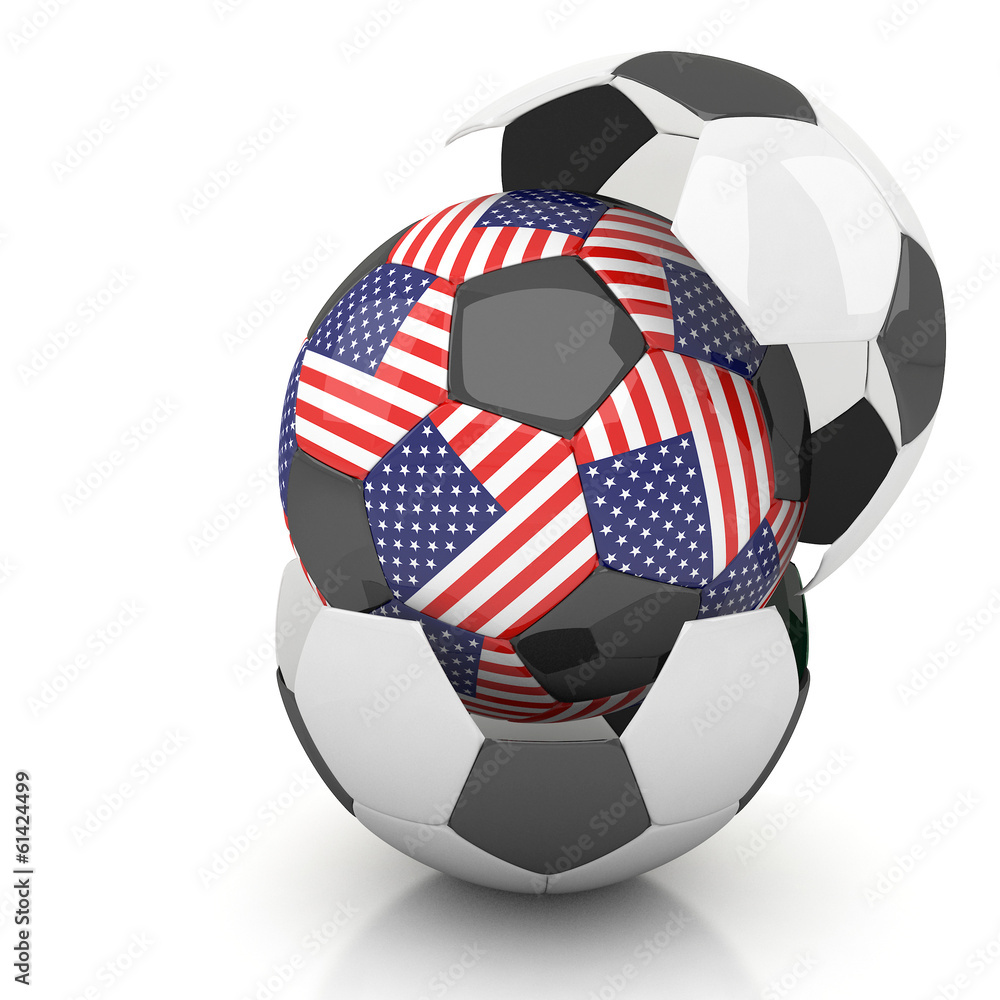 Obraz premium USA soccer ball isolated white background