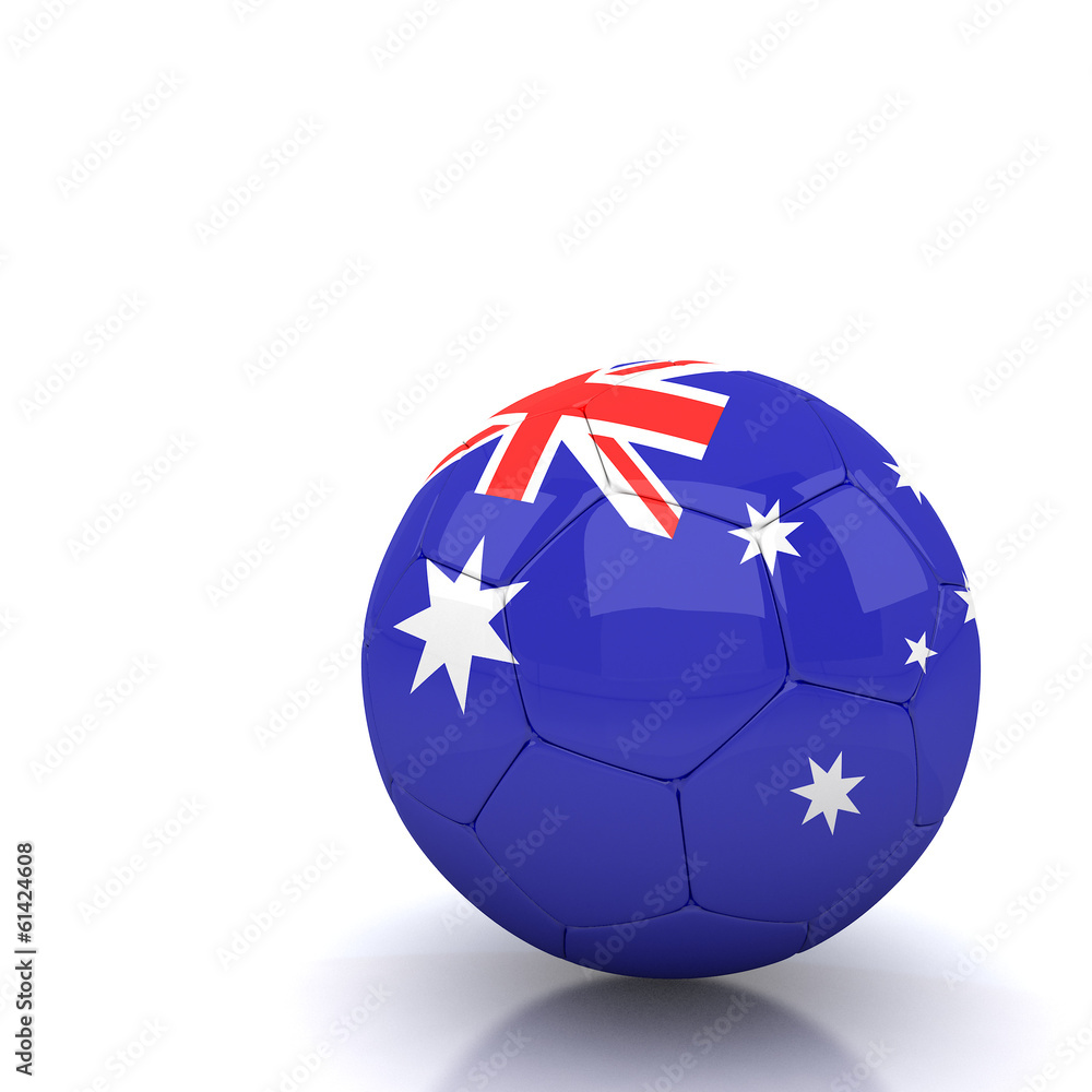 Australia soccer ball isolated white background Australia soccer ball isolated white background