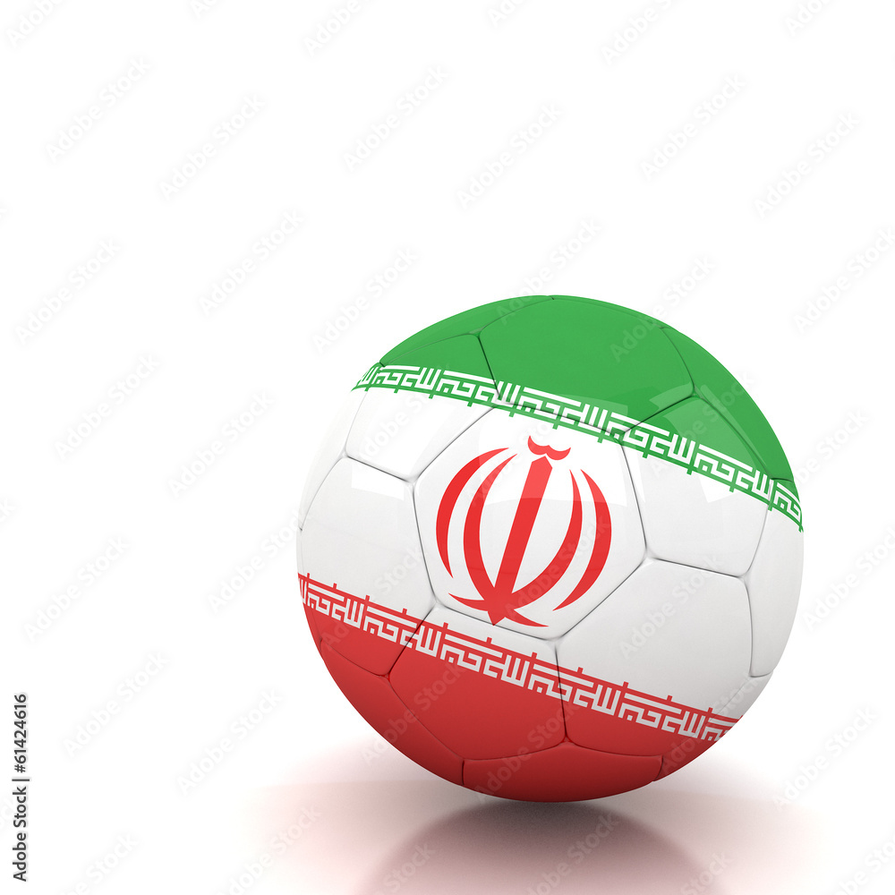 Fototapeta premium Iran soccer ball isolated white background