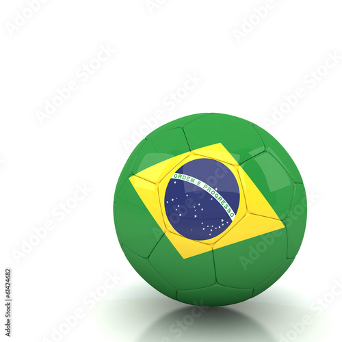Brazil soccer ball isolated white background