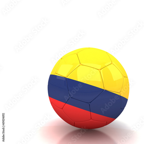 Colombia soccer ball isolated white background