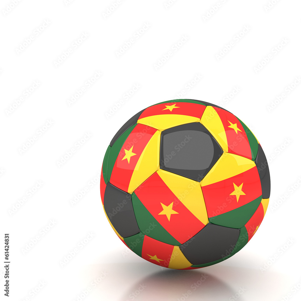 Cameroon soccer ball isolated white background Cameroon soccer ball isolated white background