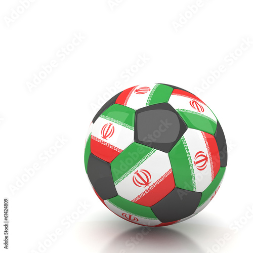 Iran soccer ball isolated white background