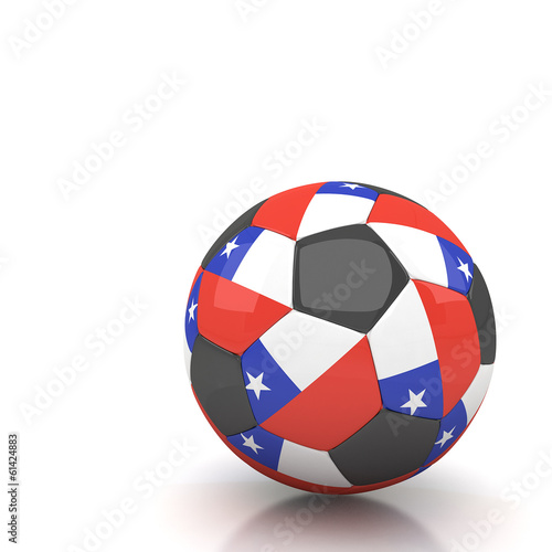 Chile soccer ball isolated white background