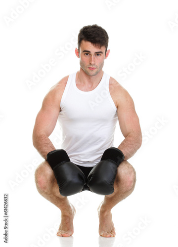 isolated studio picture from a young boxer