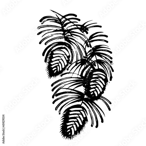 decorative silhouette pine cone with pine needles