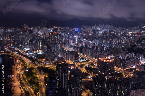 Fototapeta Naklejka Na Ścianę i Meble -  Hongkong Night cityscape,landscape