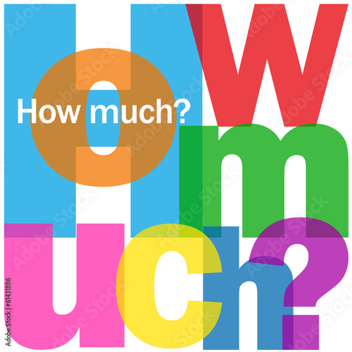 "HOW MUCH?" Letter Collage (questions price cost quantity sale)