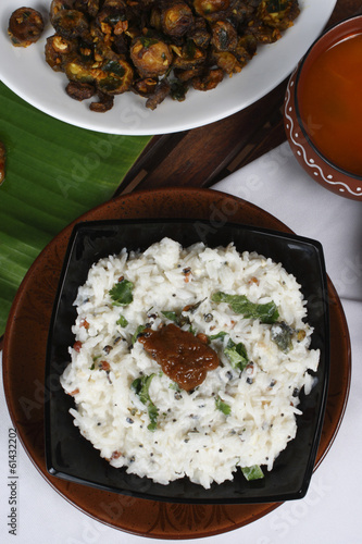 Curd Rice – A Rice mixed with yogurt and seasoning