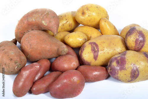 four varieties of potatoes