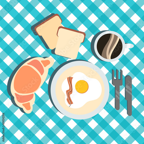 breakfast, flat design