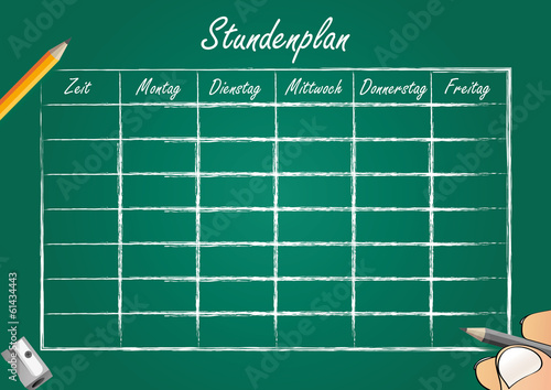 Stundenplan Schule Zeitplan Kalender grün