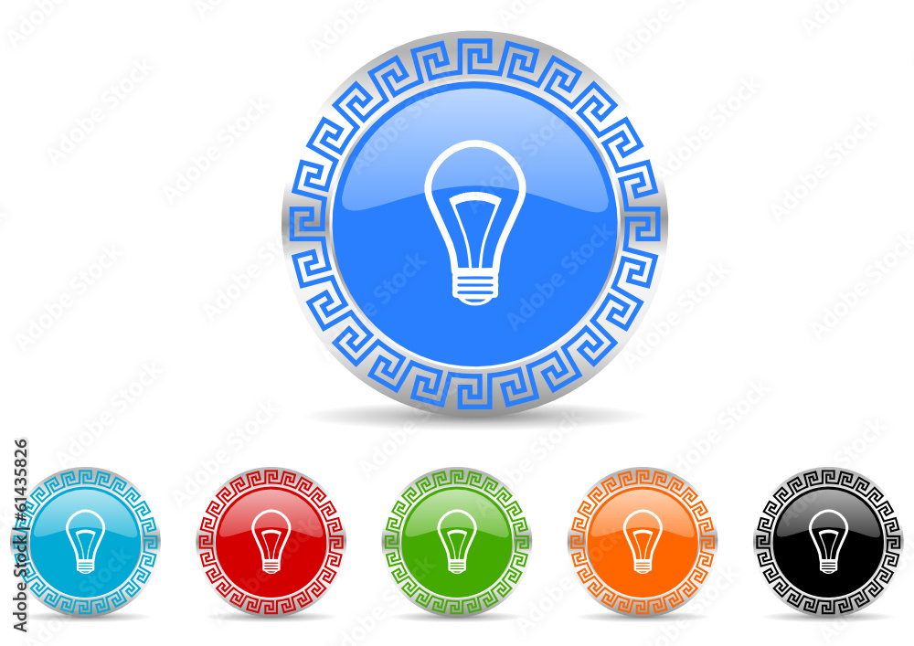 bulb icon vector set