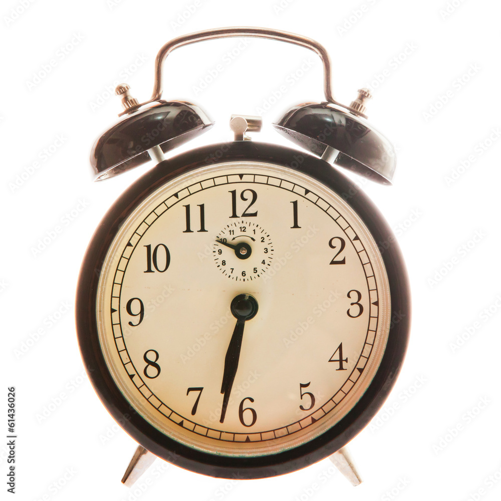 Alarm clock isolated on white Alarm clock isolated on white