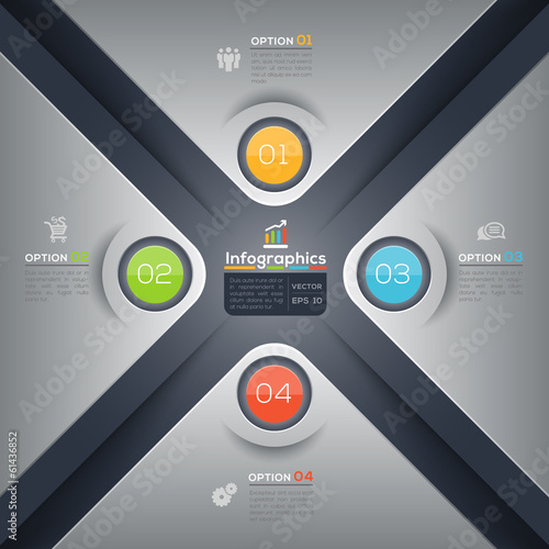 Modern business X shape infographics graphic design layout