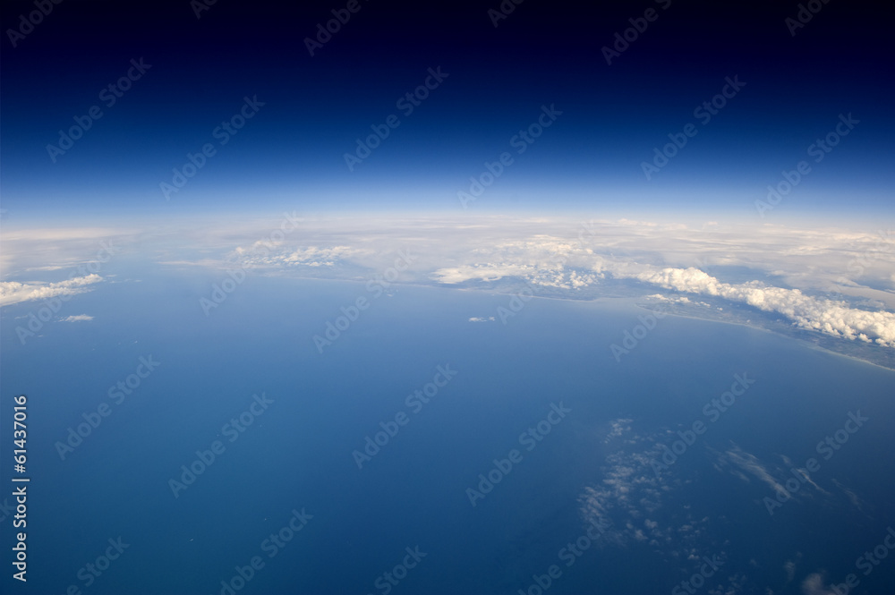 High altitude view of the Earth in space. High altitude view of the Earth in space.