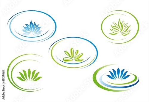 Fototapeta Naklejka Na Ścianę i Meble -  water lily , Buddha , Eco friendly business logo , India