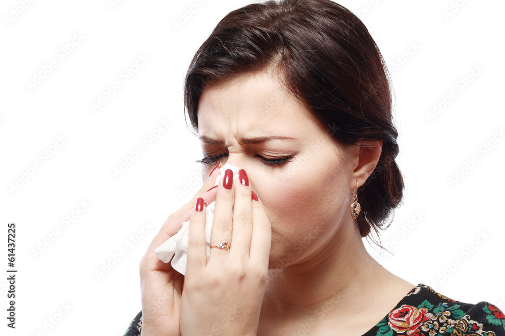 sneezing woman sneezing woman