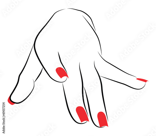Female Palm with Red Manicure