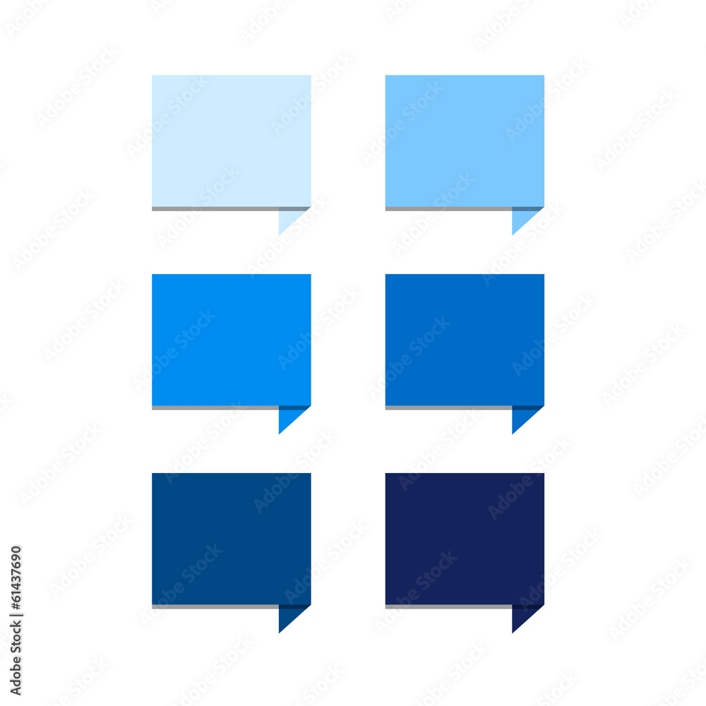 Blue set square speech bubbles